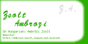 zsolt ambrozi business card